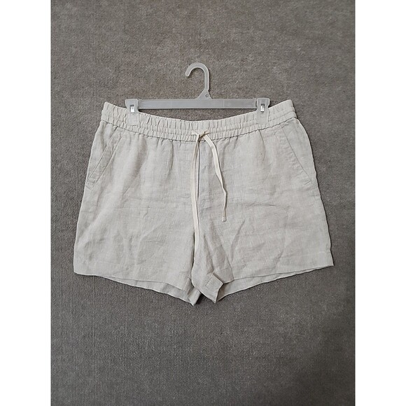 Talbots Pants - Talbots 100% Linen Shorts Womens XL Petite Natural Beige Drawstring Elastic NEW